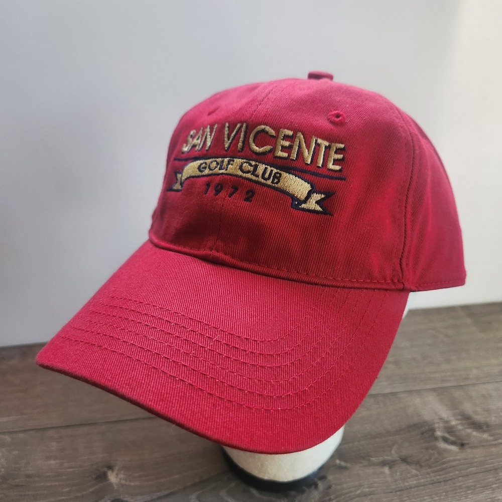 Page Tuttle San Vicente Golf Club 1972 Red Cotton Adjustable Baseball Hat Cap